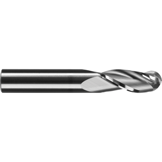 Picture of ROBBJACK B-333-32-DLC DIA 1 SH 1.00 LOC 2.00 OAL 5.00 End Mill Standard Flute Standard Helix Carbide DLC Single End Ball Nose