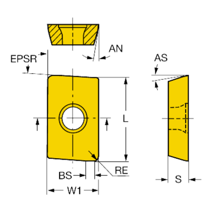 Picture of SANDVIK R215.44-090208M-WH 4030 U-Max Insert; Face and Plunge and Longedge Milling