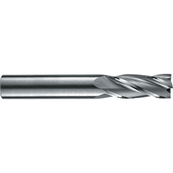 Picture of ROBBJACK TR-404-16 DIA 1/2 SH 0.50 LOC 1.00 OAL 3.00 End Mill Standard Flute Standard Helix Carbide Uncoated Single End Square Sharp