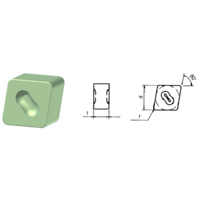 Picture of ROMAY CNVX 452 CC-20 Turning Insert 80.0° Ceramic 0.031 Corner Radius