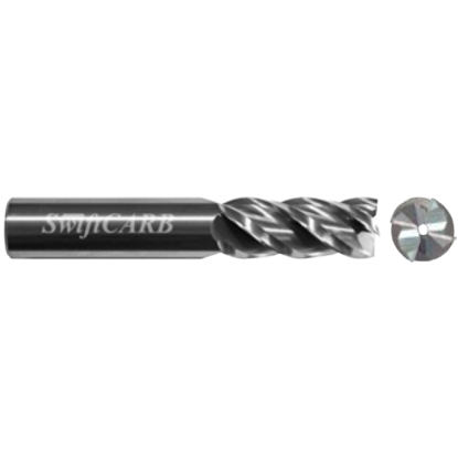 Picture of SWIFTCARB AF12504FK00BRVC0 DIA 1-1/4 SH 1.2500 LOC 2.00 OAL 4.50 End Mill Standard Flute Variable Helix Carbide Uncoated Single End Corner Radius 0.2500 6.35MM