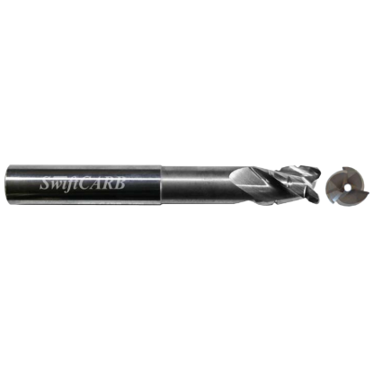 Picture of SWIFTCARB AV10003E6NUPTCC0 DIA 1 SH 1.00 LOC 1.50 OAL 8.00 End Mill Standard Flute Variable Helix Carbide Uncoated Single End Corner Radius 0.0600 1.52MM