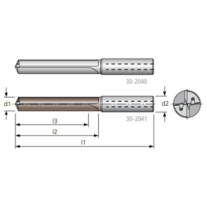 Picture of HAM TFR299-2000 TA 20.00mm 7XD Solid Carbide Multi Drill , 2 Straight Flutes, TA Coated, Coolant Thru