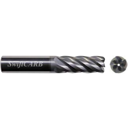 Picture of SWIFTCARB XT10005HY00GTCCM DIA 1 SH 1.00 LOC 3.00 OAL 6.00 End Mill Standard Flute Variable Helix Carbide AlTiN Single End Corner Radius 0.0600 1.52MM