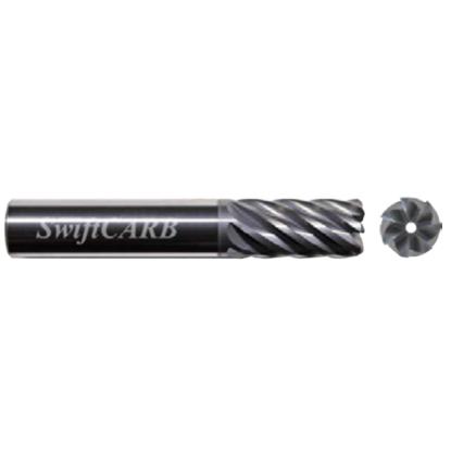 Picture of SWIFTCARB XT10007GS00ETCCM DIA 1 SH 1.00 LOC 2.50 OAL 5.00 End Mill Standard Flute Variable Helix Carbide AlTiN Single End Corner Radius 0.0600 1.52MM