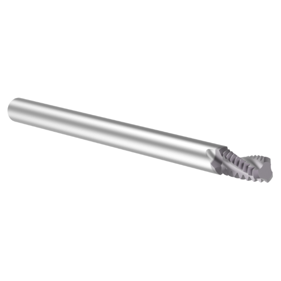 Picture of Thread MILL USA TM16432 Carbide #8 x 32.00TPI UN 0.115 Cut Dia Cylindrical 0.1250 2.000 OAL TIALN