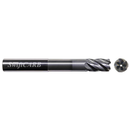 Picture of SWIFTCARB XT10005E6JQITCCM DIA 1 SH 1.00 LOC 1.50 OAL 6.00 End Mill Standard Flute Variable Helix Carbide AlTiN Single End Corner Radius 0.0600 1.52MM