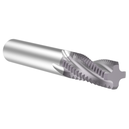 Picture of Thread MILL USA TM75012 Carbide 3/4" x 12.00TPI UN 0.495 Cut Dia Cylindrical 0.5000 3.500 OAL TIALN