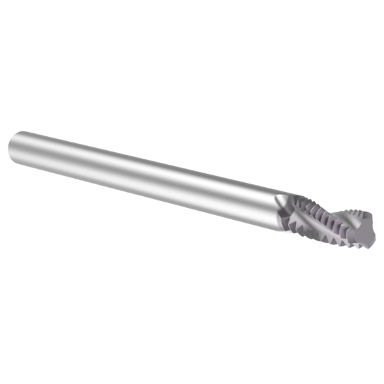 Picture of Thread MILL USA TM19032 Carbide #10 x 32.00TPI UN 0.120 Cut Dia Cylindrical 0.1250 2.000 OAL TIALN