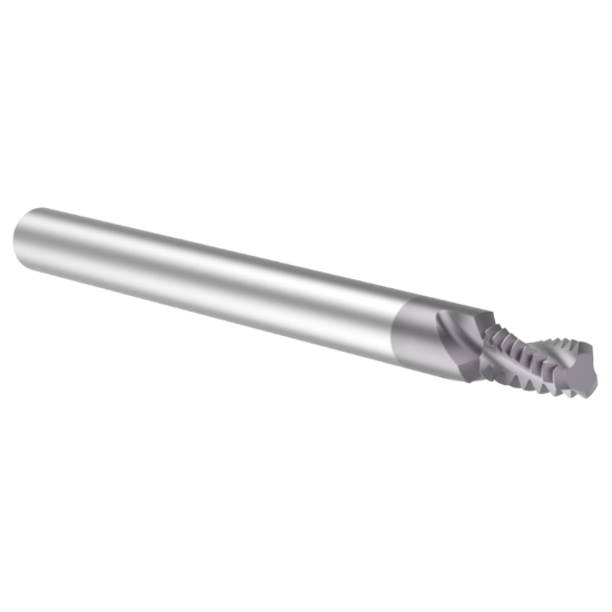 Picture of Thread MILL USA HDTM19024 Carbide #10 x 24.00TPI UN 0.145 Cut Dia Cylindrical 0.1875 2.500 OAL TIALN