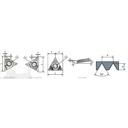 Picture of XACTFORM 16NR 36'' WHITWORTH K27C Insert Iso Thread Full Profile TiAlN 36.00TPI Whitworth BSW/BSF/BSP