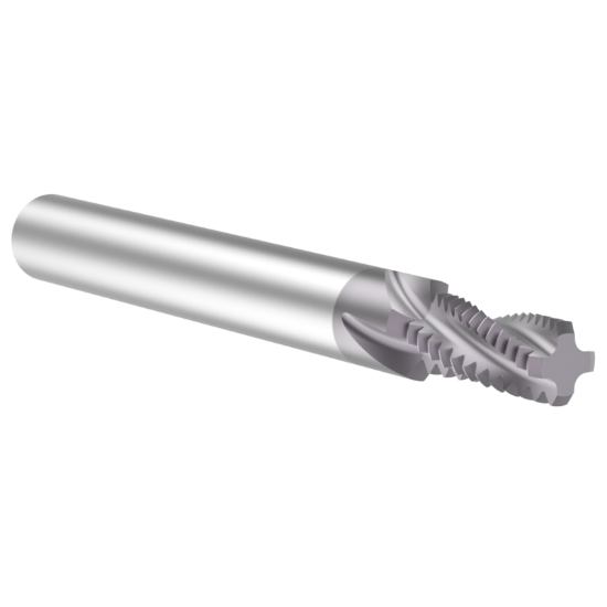 Picture of Thread MILL USA HDTM37516 Carbide 3/8" x 16.00TPI UN 0.300 Cut Dia Cylindrical 0.3750 3.500 OAL TIALN