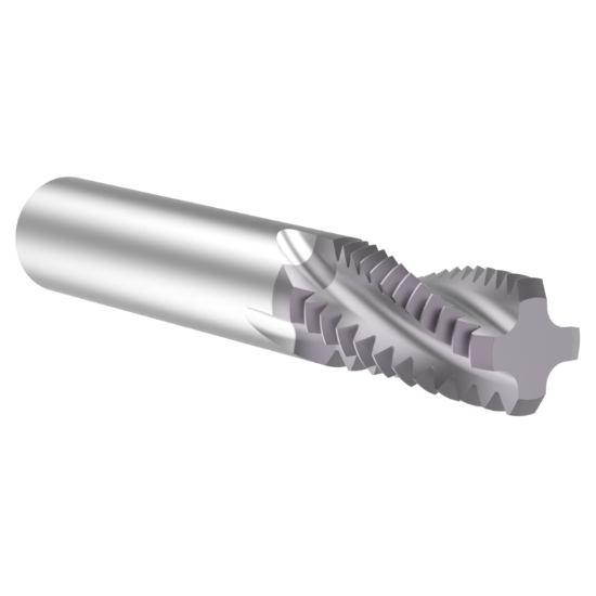 Picture of Thread MILL USA TM10008 Carbide 1" x 8.00TPI UN 0.620 Cut Dia Cylindrical 0.6250 4.000 OAL TIALN
