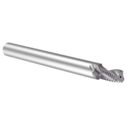 Picture of Thread MILL USA TM19032CH Carbide #10 x 32.00TPI UN 0.120 Cut Dia Cylindrical 0.1250 2.000 OAL TIALN
