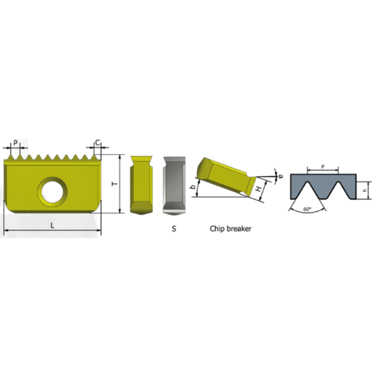 Picture of XACTFORM 74426 Indexable Thread Mill 5.50MM Internal Dia 1.575 OAL