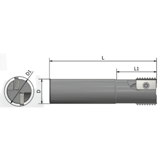 Picture of XACTFORM 72109 Indexable Thread Mill Int / Ext 1.580 Dia 5.120 OAL