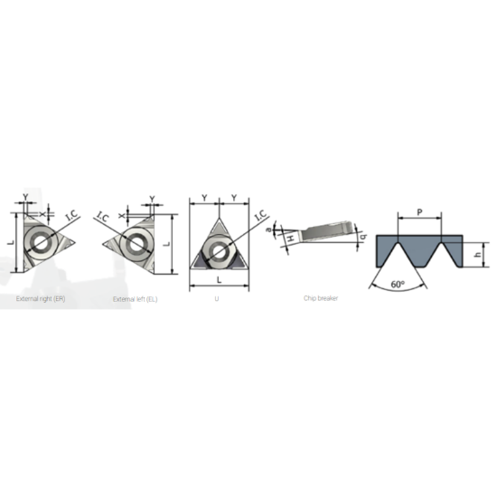 Picture of XACTFORM 16ER 1.25 MJ K27C Insert Iso Thread Full Profile TiAlN 1.25MM MJ