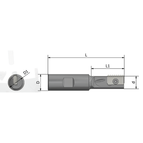 Picture of XACTFORM 72126 Indexable Thread Mill Int / Ext 1.446 Dia 5.906 OAL