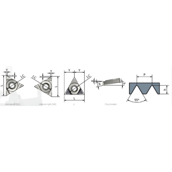 Picture of XACTFORM 11NR 72'' WHITWORTH K27C Insert Iso Thread Full Profile TiAlN 72.00TPI Whitworth BSW/BSF/BSP