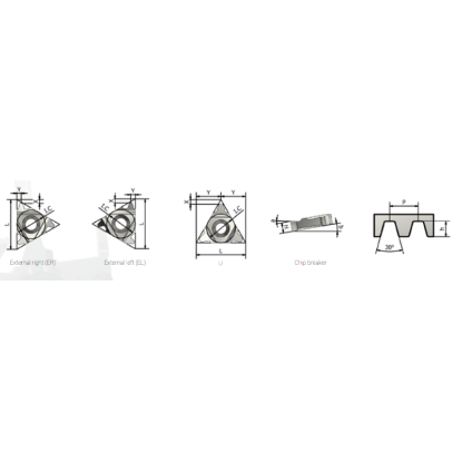 Picture of XACTFORM 16ER 3 TRAPEZOID K27C Insert Iso Thread Full Profile TiAlN 3.00MM Trapazoid