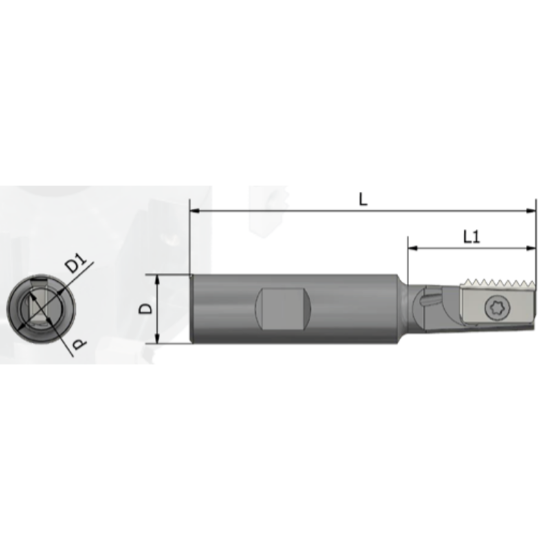 Picture of XACTFORM 72120 Indexable Thread Mill Int / Ext 0.450 Dia 3.390 OAL