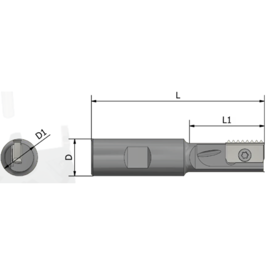 Picture of XACTFORM 72123 Indexable Thread Mill Int / Ext 0.540 Dia 3.390 OAL