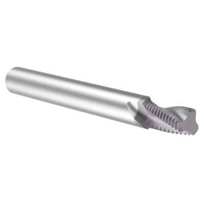 Picture of Thread MILL USA TM27NPTF Carbide 1/16" x 27.00TPI NPTF 0.245 Cut Dia Cylindrical 0.2500 2.500 OAL TIALN