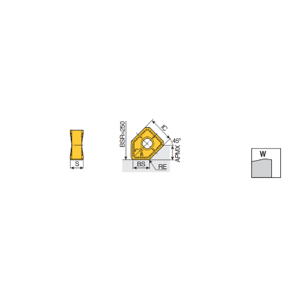 Picture of ICE SNKX 1206ANSN-W CT5320 Milling Insert Square 0.031 Corner Radius TiAIN + TiN