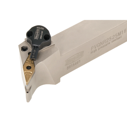 Picture of TUNGALOY PVQNR2525M16-CHP Stick Tool 35.0° Insert Neg,Q/H style, 45deg Approach , Steel Square 0.984 Shank