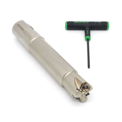 Picture of DAPRA CC-DTEM125-500-R4-3 Button Cutter,End Mill 1.250 Cutter Diameter Weldon 1.250 Shank 7.400 OAL 3 Flute