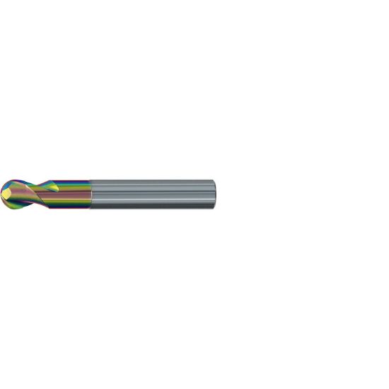 Picture of EMUGE 1921R.0750 DIA 3/4 SH 0.7500 LOC 0.5625 OAL 4.00 End Mill Standard Flute Standard Helix Carbide CrN Single End Ball Nose Alu-Cut