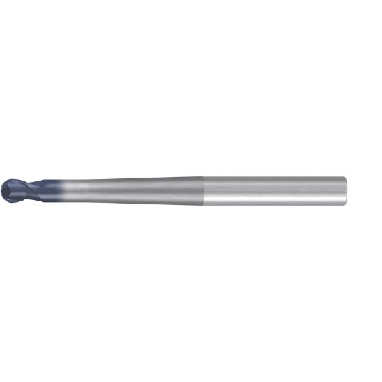 Picture of EMUGE 1963A.0500 DIA 1/2 SH 0.50 LOC 0.3750 OAL 6.00 End Mill Standard Flute Standard Helix Carbide TiAlN Single End Ball Nose Hard-Cut