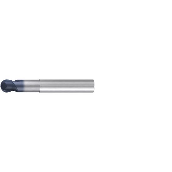 Picture of EMUGE 1976A.01216 DIA 12MM SH 0.6299 LOC 0.3937 OAL 3.6220 End Mill Standard Flute Standard Helix Carbide TiAlN Single End Ball Nose Hard-Cut