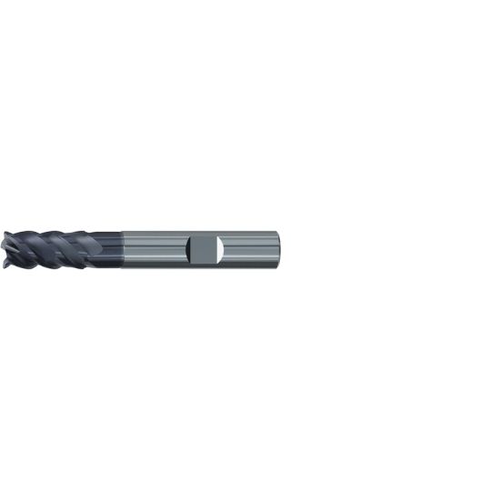 Picture of EMUGE 1987A.0750 DIA 3/4 SH 0.7500 LOC 1.50 OAL 4.00 End Mill Standard Flute Variable Helix Carbide TiAlN Single End Corner Radius 0.0500 1.27MM Jet-Cut
