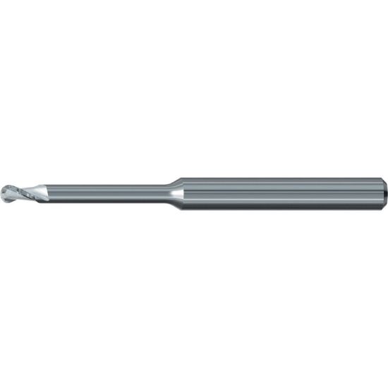 Picture of EMUGE 2621.100412 DIA 1MM SH 0.1575 LOC 0.4724 OAL 1.8504 End Mill Ball Nose Carbide Uncoated Single End Ball Nose Dental Mills