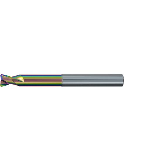 Picture of EMUGE 2838R.010 DIA 10MM SH 0.3937 LOC 0.3150 OAL 3.9370 End Mill Torus Standard Helix Carbide CrN Single End Corner Radius 0.0394 1.00MM Alu-Cut