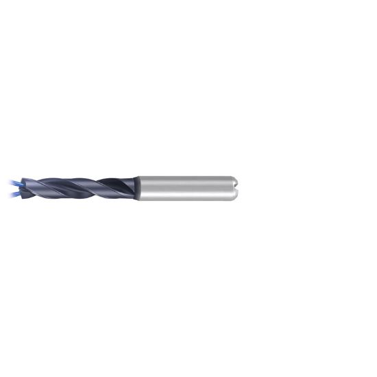 Picture of EMUGE TA203344.0960 Carbide Drill Coolant Thru Carbide 140° 0.378 Diameter 0.393 Shank 3.503 OAL 1.850 Flute 2 Flute TiAlN