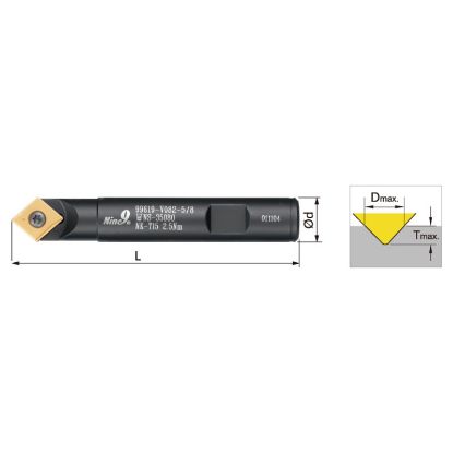 Picture of NINE 99619-V082-5/8 Flat Blade Indexable Drill Weldon 0.6250 Positive 0.6250 15.88MM - 5/8 Cutter Dia