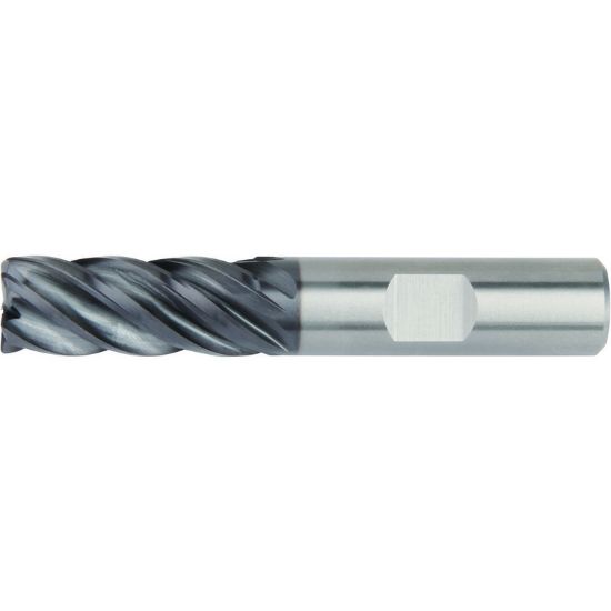 Picture of HANITA/WIDIA 5V0C16006BT DIA 5/8 SH 0.6250 LOC 1.2500 OAL 3.50 End Mill Standard Flute Variable Helix Carbide AlTiN Single End Corner Radius 0.0300 0.76MM VariMill II