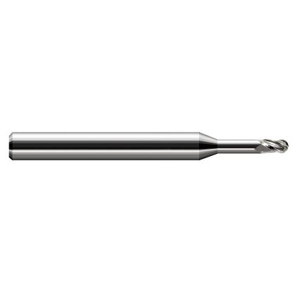Picture of HARVEY Tool 33524 DIA 3/8 LOC 0.5700 OAL 4.00 End Mill Standard Flute Standard Helix Carbide Uncoated Single End Ball Nose