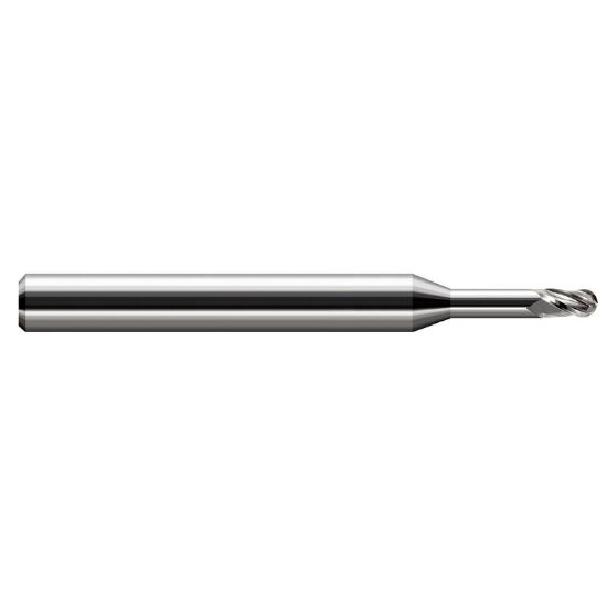 Picture of HARVEY Tool 33524 DIA 3/8 LOC 0.5700 OAL 4.00 End Mill Standard Flute Standard Helix Carbide Uncoated Single End Ball Nose