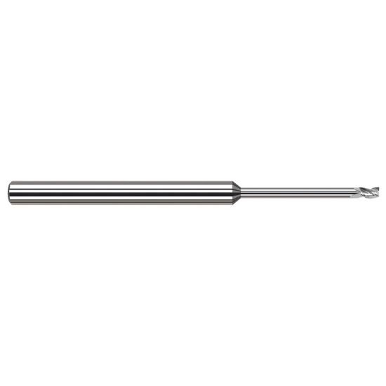 Picture of HARVEY Tool 35410 DIA 0.25MM LOC 0.0150 OAL 2.50 End Mill Standard Flute Standard Helix Carbide Uncoated Single End Square Sharp