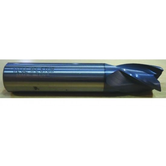 Picture of HTC 110-3750 DIA 3/4 SH 0.7500 LOC 1.00 OAL 3.00 End Mill Standard Flute Standard Helix Carbide AlTiN Single End Square Sharp