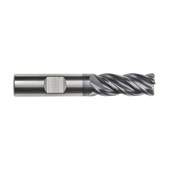 Picture of IMCO 63101 DIA 1/2 SH 0.50 LOC 1.2500 OAL 3.00 End Mill Standard Flute Variable Helix Carbide AlTiN Single End Square Sharp Pow-R-Feed Mill
