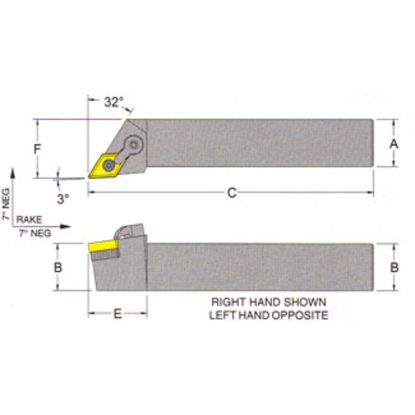Picture of RMC MDJNR-24-5DTurning Stick Tool 55.0° Insert Square 1.500 1.440 Oal Right Hand