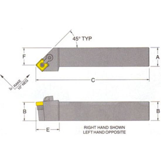 Picture of RMC MSSNR-24-6ETurning Stick Tool Square Insert Square 1.500 7.000 Oal Right Hand