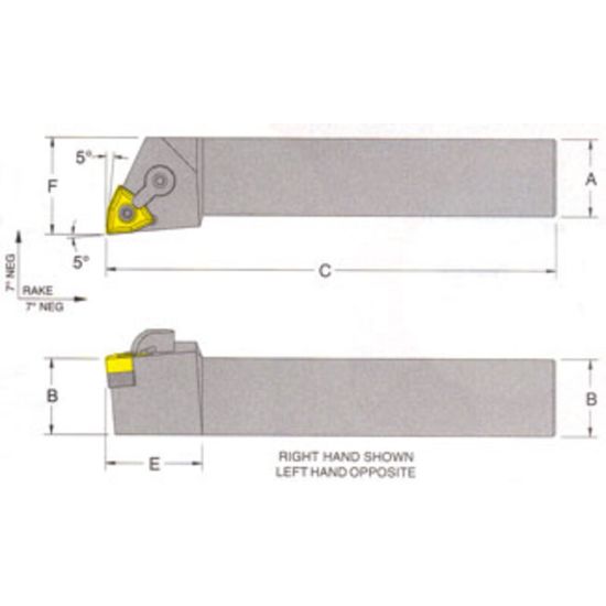 Picture of RMC MWLNR-24-4ETurning Stick Tool Trigon Insert Square 1.500 7.000 Oal Right Hand