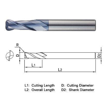 Picture of WIDIN ZR5122010 DIA 20MM SH 0.7874 LOC 1.7717 OAL 4.3307 End Mill Standard Flute Standard Helix Carbide AlTiN Single End Corner Radius 0.0394 1.00MM Z-CLASSIC