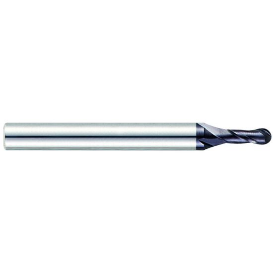 Picture of YG-1 93424 DIA 0.60MM SH 0.1181 LOC 0.0433 OAL 1.574 End Mill Standard Flute Standard Helix Carbide TiAlN Single End Ball Nose X-Power