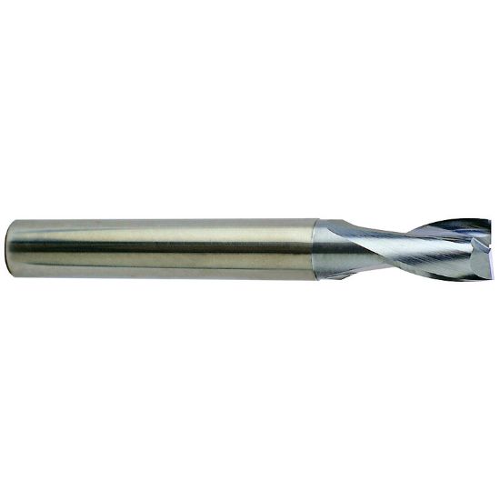 Picture of YG-1 EG930020 DIA 2MM SH 0.0787 LOC 0.1181 OAL 1.5748 End Mill Standard Flute Standard Helix Carbide TiCN Single End Corner Radius 0.0079 0.20MM Alu-Power End Mill